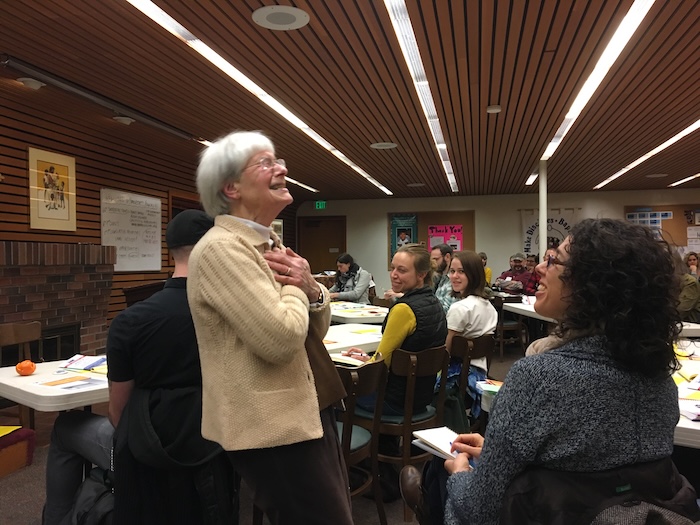 Nancy shares a story with advocates.