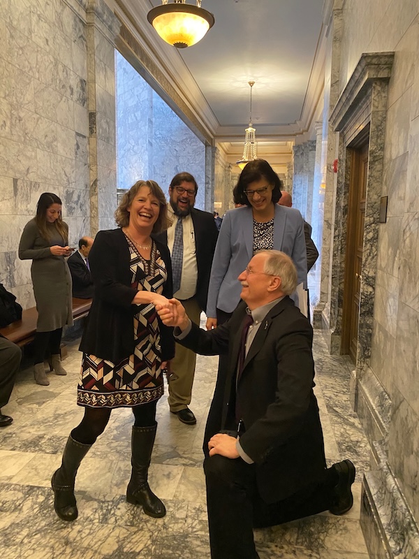 Showing gratitude to Rep. Beth Doglio for getting an important bill over the finish line.