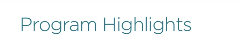 A header graphic that reads “Program Highlights”