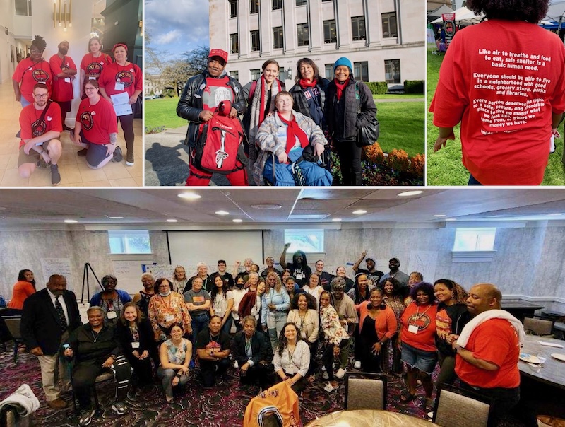 Four images of RAP members gathered to advocate in Olympia.