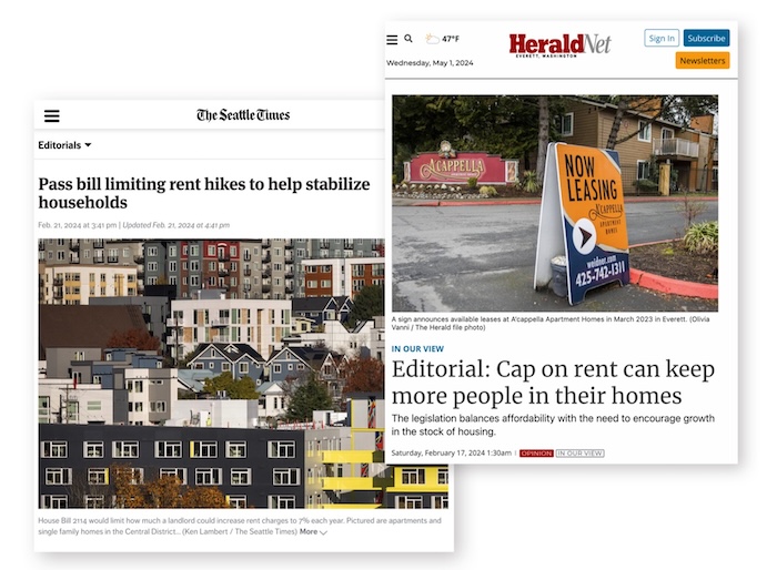 New clippings from The Seattle Times and the Everett Herald