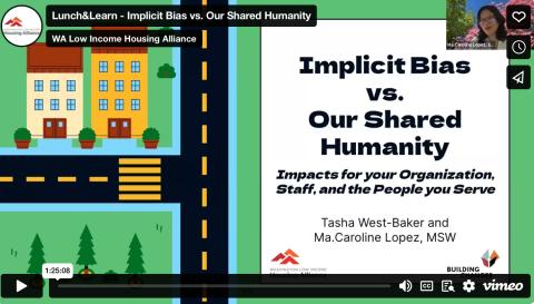 The cover slide for the session on Implicit Bias vs. Our Shared Humanity